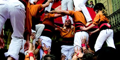 Tradicional torre de castellers. Tradicional torre de castellers