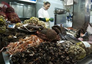 Mercado de Abastos (A Coruña). Bodegón de mariscos. Foto: Clara Vilar Mercado de Abastos (A Coruña). Bodegón de mariscos. Foto: Clara Vilar