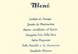 Menú de la Legión Cóndor en el Hotel María Cristina el 7 de agosto de 1937. Apertura